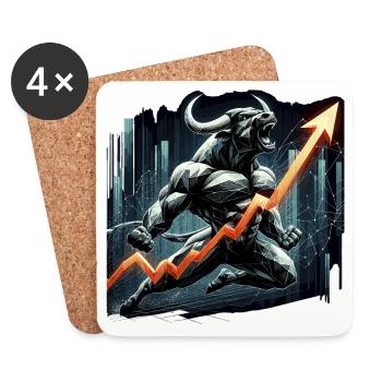 Finance Stocks Taurus Bull Wall Street Gift - Coasters (set of 4) - white - Front