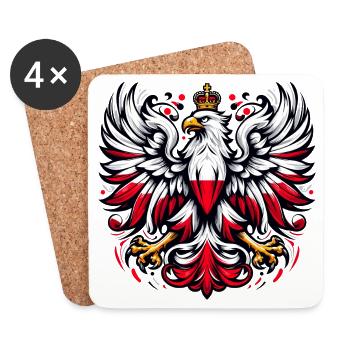 Polen Polska polnisch rot weiß Geschenk - Untersetzer (4er-Set) - Weiß - Vorne
