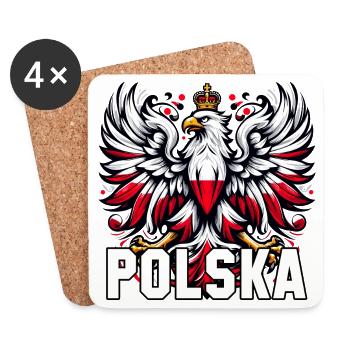Polen Polska polnisch rot weiß Geschenk - Untersetzer (4er-Set) - Weiß - Vorne