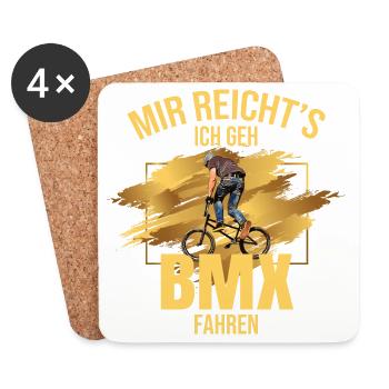 Mir reicht's, ich geh BMX fahren - Untersetzer (4er-Set) - Weiß - Vorne