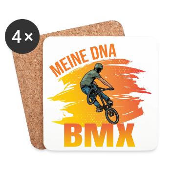 Meine DNA - BMX - Untersetzer (4er-Set) - Weiß - Vorne