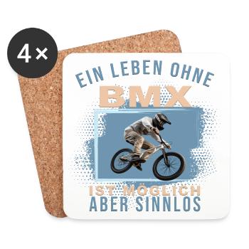 Ein Leben ohne BMX ist möglich, aber Sinnlos - Untersetzer (4er-Set) - Weiß - Vorne