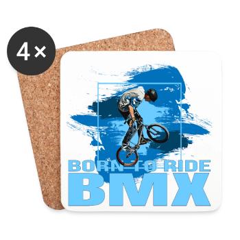 Born to Ride BMX - Untersetzer (4er-Set) - Weiß - Vorne