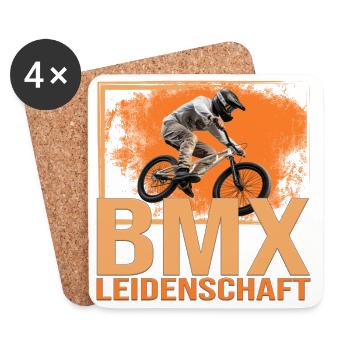BMX Leidenschaft - Untersetzer (4er-Set) - Weiß - Vorne