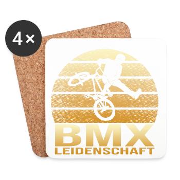 BMX Leidenschaft - Untersetzer (4er-Set) - Weiß - Vorne