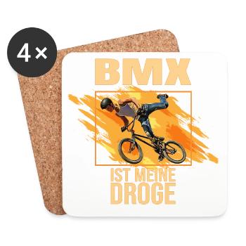 BMX ist meine Droge - Untersetzer (4er-Set) - Weiß - Vorne