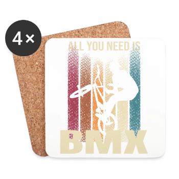 All you Need is BMX - Untersetzer (4er-Set) - Weiß - Vorne