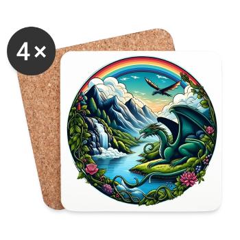 Au pays des dragons - Dessous de verre (lot de 4) - blanc - Devant