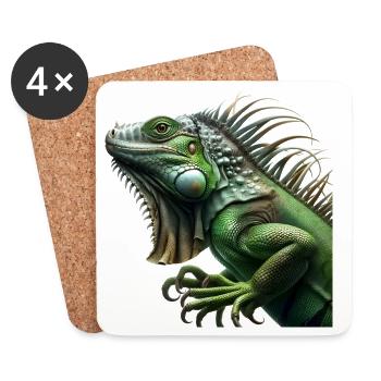 Iguana - Coasters (set of 4) - white - Front