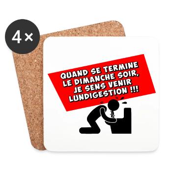 Lundigestion - Dessous de verre (lot de 4) - blanc - Devant
