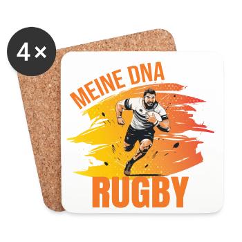 Meine DNA - Rugby - Untersetzer (4er-Set) - Weiß - Vorne