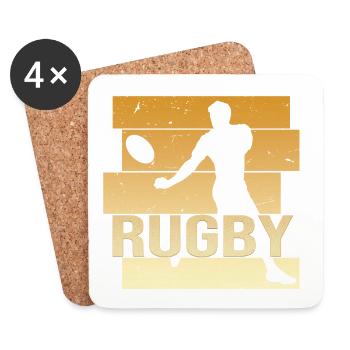 Rugby - Untersetzer (4er-Set) - Weiß - Vorne