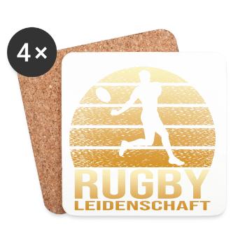 Rugby Leidenschaft - Untersetzer (4er-Set) - Weiß - Vorne