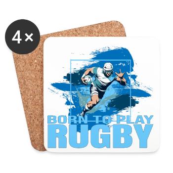 Born to play Rugby - Untersetzer (4er-Set) - Weiß - Vorne