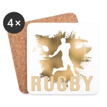 Rugby - Untersetzer (4er-Set) - Weiß - Vorne