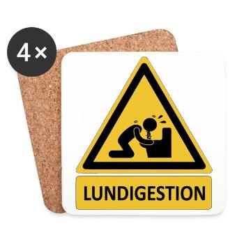Lundigestion - Dessous de verre (lot de 4) - blanc - Devant