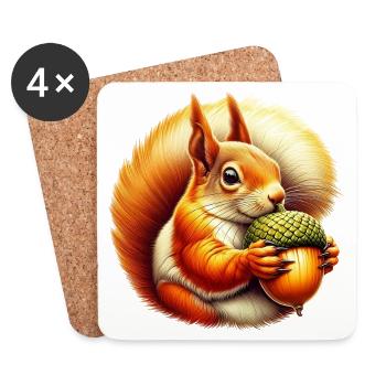 Squirrel - Coasters (set of 4) - white - Front