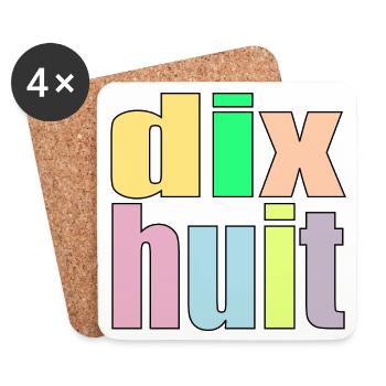 Eighteen - 18th Birthday - 18 Years - Number 18 - Coasters (set of 4) - white - Front
