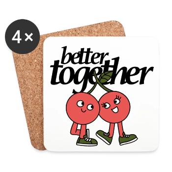 better togehter - Coasters (set of 4) - white - Front