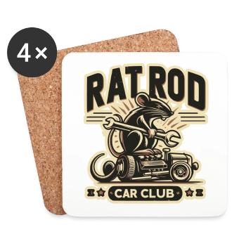 Ratsking Ratlook Shirt – Rustic Custom Style - Coasters (set of 4) - white - Front