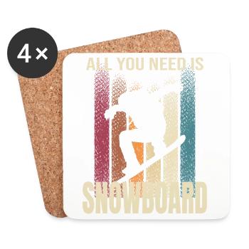 All you need is Snowboard - Untersetzer (4er-Set) - Weiß - Vorne