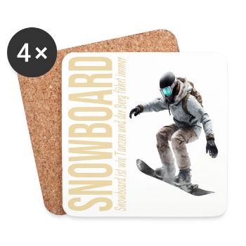 Snowboard ist wie tanzen und der Berg führt immer - Untersetzer (4er-Set) - Weiß - Vorne