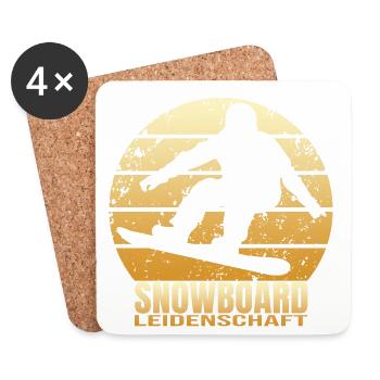 Snowboard Leidenschaft - Untersetzer (4er-Set) - Weiß - Vorne