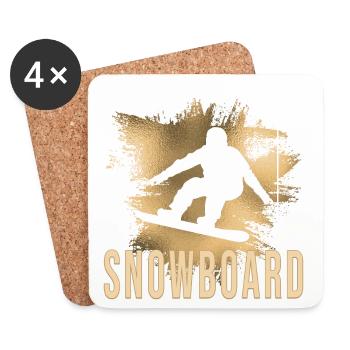 Snowboard - Untersetzer (4er-Set) - Weiß - Vorne