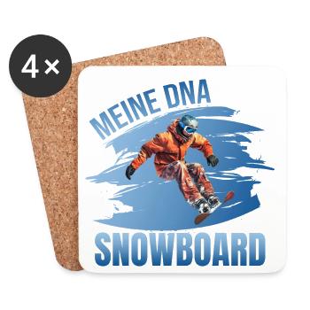 Meine DNA - Snowboard - Untersetzer (4er-Set) - Weiß - Vorne