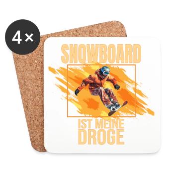 Snowboard ist meine Droge - Untersetzer (4er-Set) - Weiß - Vorne