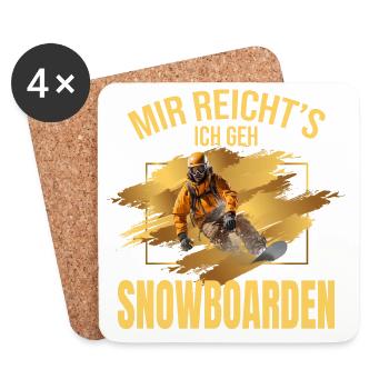 Mir reicht's, ich geh Snowboarden - Untersetzer (4er-Set) - Weiß - Vorne