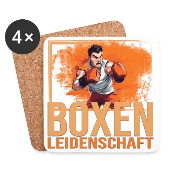Boxen Leidenschaft - Untersetzer (4er-Set) - Weiß - Vorne