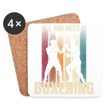 All you Need is Boxing - Untersetzer (4er-Set) - Weiß - Vorne
