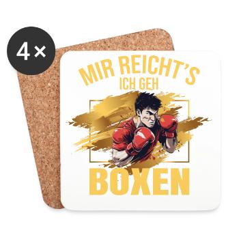 Mir reicht's, ich geh Boxen - Untersetzer (4er-Set) - Weiß - Vorne