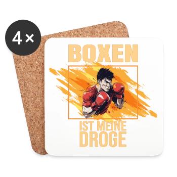 Boxen ist meine Droge - Untersetzer (4er-Set) - Weiß - Vorne