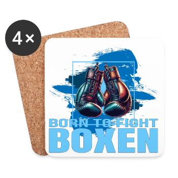 Born to fight Boxen - Untersetzer (4er-Set) - Weiß - Vorne