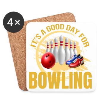 It s a good day for Bowling - Untersetzer (4er-Set) - Weiß - Vorne