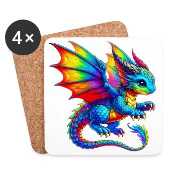 Dragon - Coasters (set of 4) - white - Front