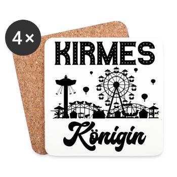 Kirmes Königin Jahrmarkt Rummel Volksfest - Untersetzer (4er-Set) - Weiß - Vorne