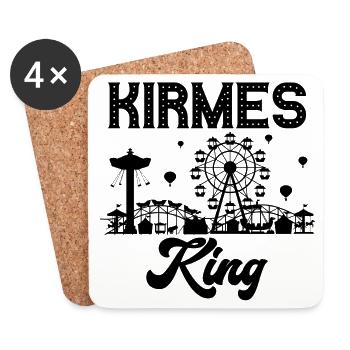 Kirmes King Jahrmarkt Rummel Volksfest - Untersetzer (4er-Set) - Weiß - Vorne