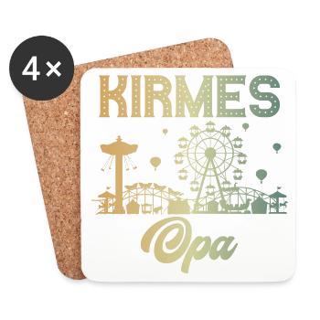 Kirmes Opa Jahrmarkt Rummel Volksfest - Untersetzer (4er-Set) - Weiß - Vorne