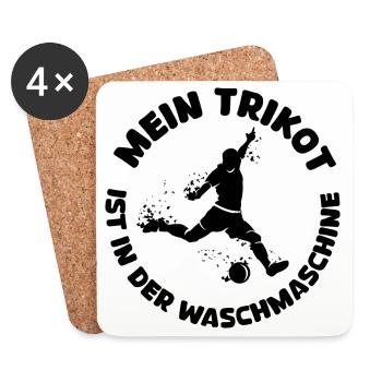 Mein Trikot Fußball lustige Sprüche Waschmaschine - Untersetzer (4er-Set) - Weiß - Vorne