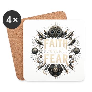 Faith Over Fear Steampunk - Coasters (set of 4) - white - Front