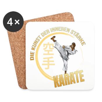 Die Kunst der Inneren Stärke - Karate - Untersetzer (4er-Set) - Weiß - Vorne