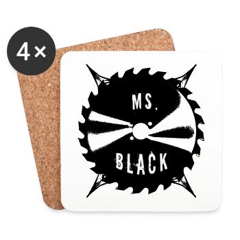 Ms. Black Sägeblatt Logo - Untersetzer (4er-Set) - Weiß - Vorne