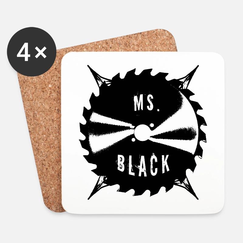 Ms. Black Sägeblatt Logo - Untersetzer (4er-Set) - Weiß