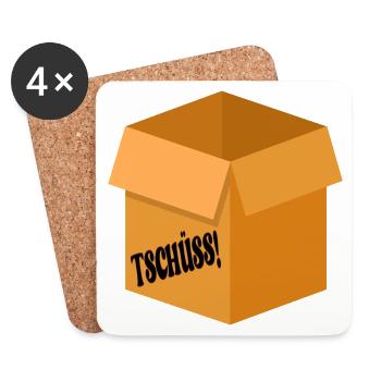 ABSCHIED TSCHÜSS - UMZUGSKARTON - Untersetzer (4er-Set) - Weiß - Vorne