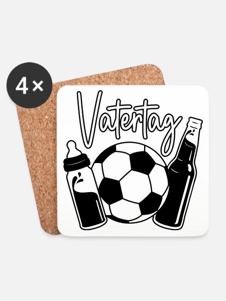 Vatertag Fußball - Untersetzer (4er-Set) - Weiß