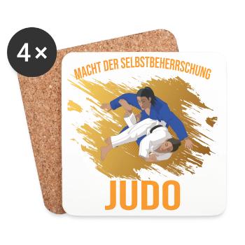 Macht der Selbstbeherrschung - Judo - Untersetzer (4er-Set) - Weiß - Vorne