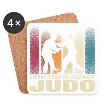 Stärke durch Gelassenheit - Judo - Untersetzer (4er-Set) - Weiß - Vorne